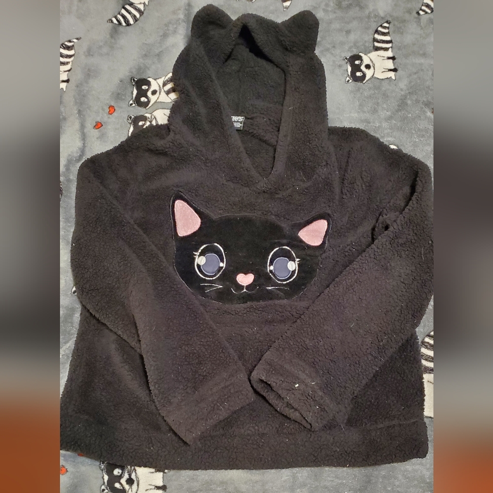 Cozy Black Cat Hoodie With Ears